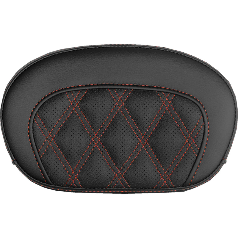 SADDLEMEN 0822-0734 061018404 Mini Contour Sissy Bar Pad lattice stitch - red stitch