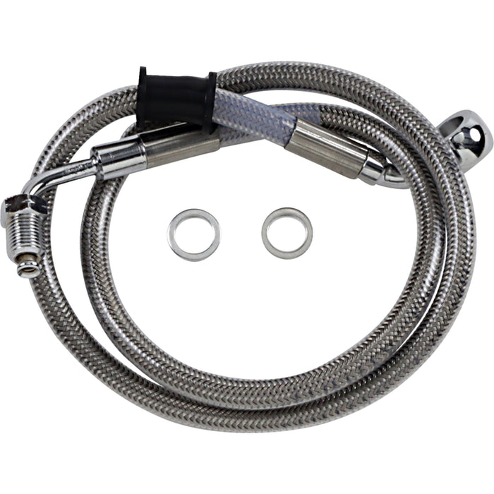 DRAG SPECIALTIES 1741-5814 Extended Length Stainless Steel Brake Line Brake Line - +4" - Stainless Steel - '18-'21 Softail