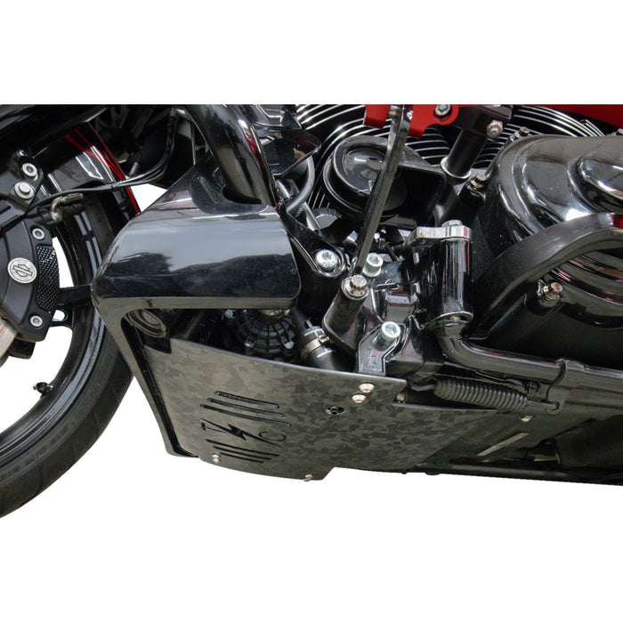 THRASHIN SUPPLY CO. 0506-2532 TSC-3035-1 Forged Carbon Fiber Skid Plate Skid Plate - Carbon Fiber/Forged - With Black Brackets - FLHX/FLTRX
