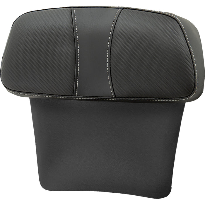 SADDLEMEN 0822-0554 814-07-CPACK DChopped Tour Pak Backrest Pads Dominator - Black w/ Carbon Fiber Inset - FLT/FLH '14-'23