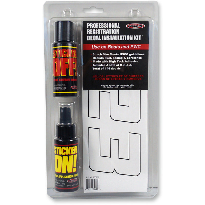HARDLINE 4320-2003 WHITE900 Professional Registration Decal Installation Kit Decal Registration Kit - White