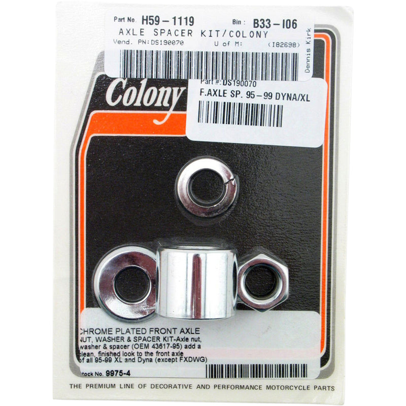 Colony Axle Spacer Kit - 9975-4 For Harley Dyna / Sportster / Super 1995-1999