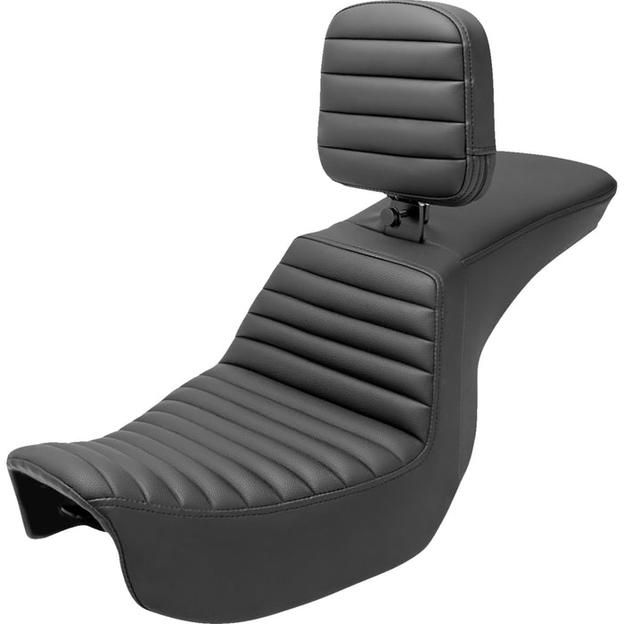 SADDLEMEN 0803-0697 806-04-191BR Tour Step-Up Seat - Rider Backrest - Tuck-n-Roll - Dyna '06-'17