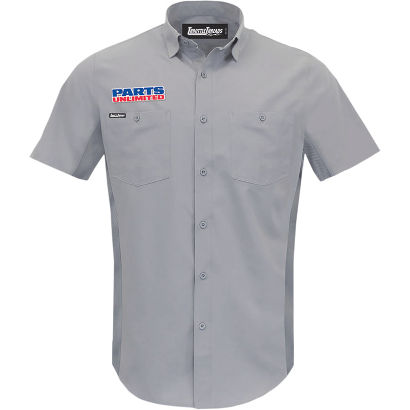 THROTTLE THREADS 3040-3058 PSU37ST26GYMD Parts Unlimited Vented Shop Shirt gray - medium