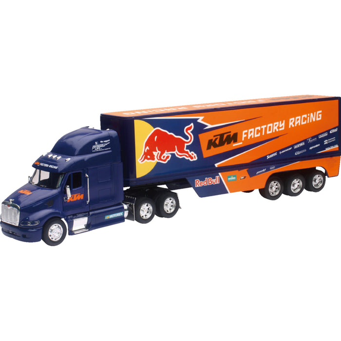 NEW RAY TOYS 7001-0062 14393 Race Team Truck peterbilt red bull ktm  - 1:32 scale - blue/orange