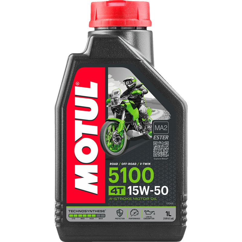 MOTUL MOT48 104080 5100 Synthetic Blend 4T Engine Oil 5100 4T Synthetic Blend Oil - 15W-50 - 1L