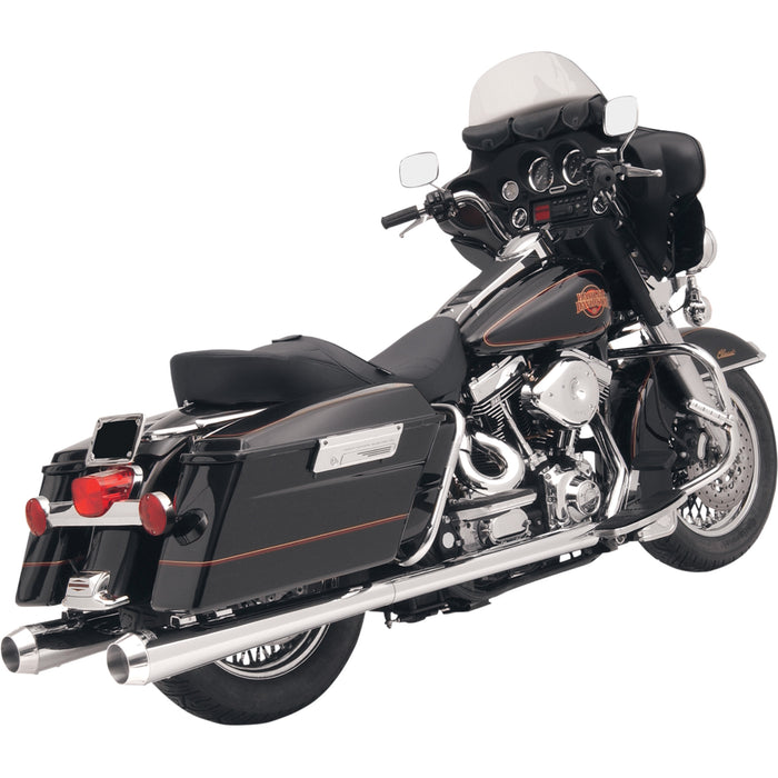 BASSANI XHAUST 1801-0184 FLH-517 Megaphone Slip-On Mufflers - Chr/Pol - Tapered - Standard Baffle