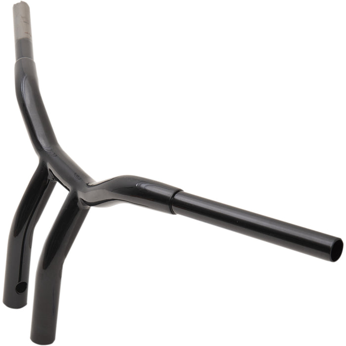 LA CHOPPERS 0601-4939 LA-7338-10B Kage Fighter Welded Bent-Riser Handlebar - One Piece - Bent - 10" - Black