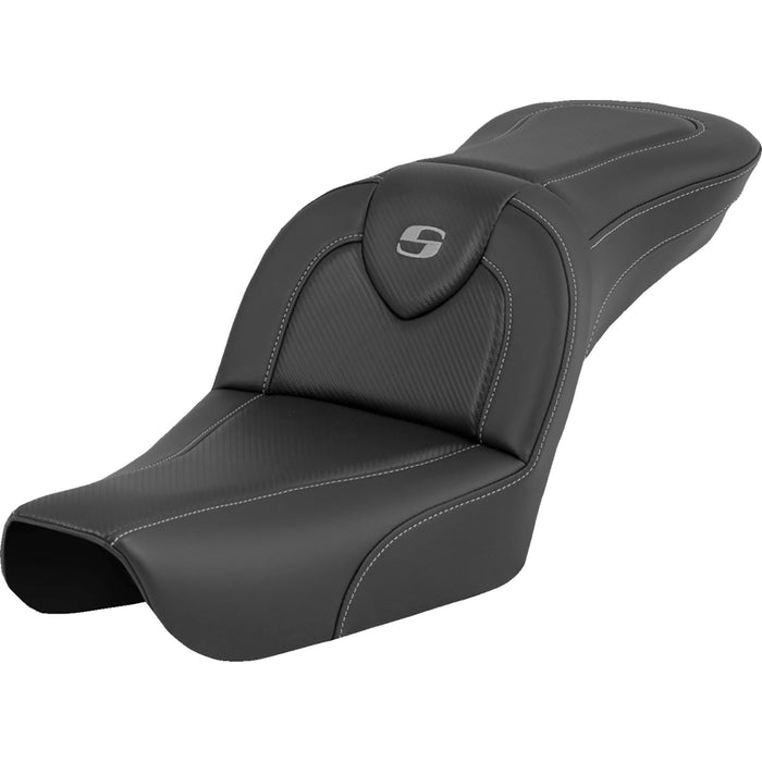 SADDLEMEN 0803-0750 804-05-185 RoadSofa™ Seat - Carbon Fiber - without Driver Backrest - FXDWG '04-'05