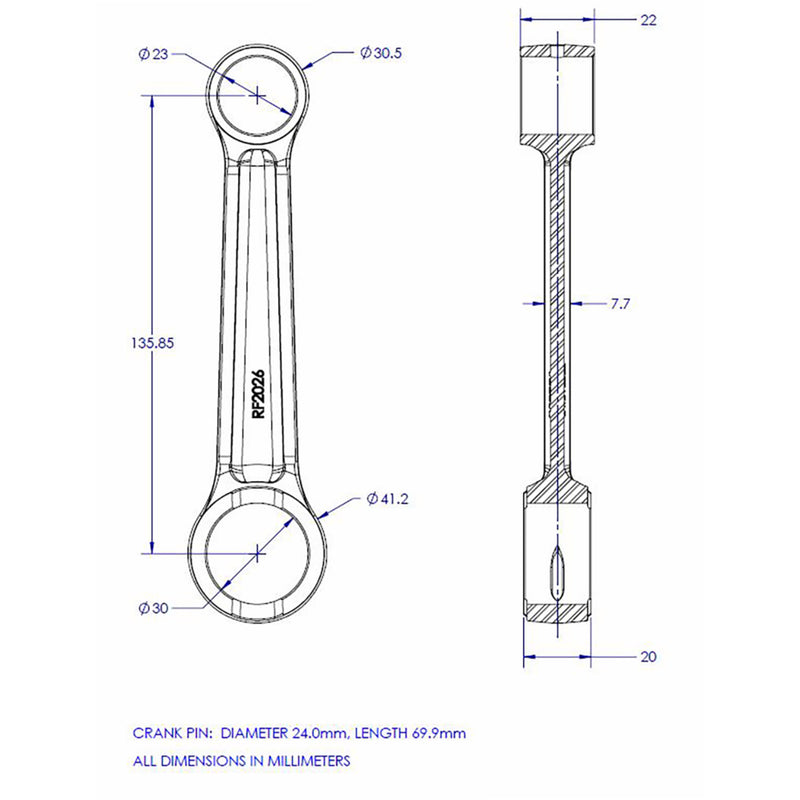 Vintco Connecting Rod Kit - KR2026 Suzuki RM 370 / RM 400 1976-1978