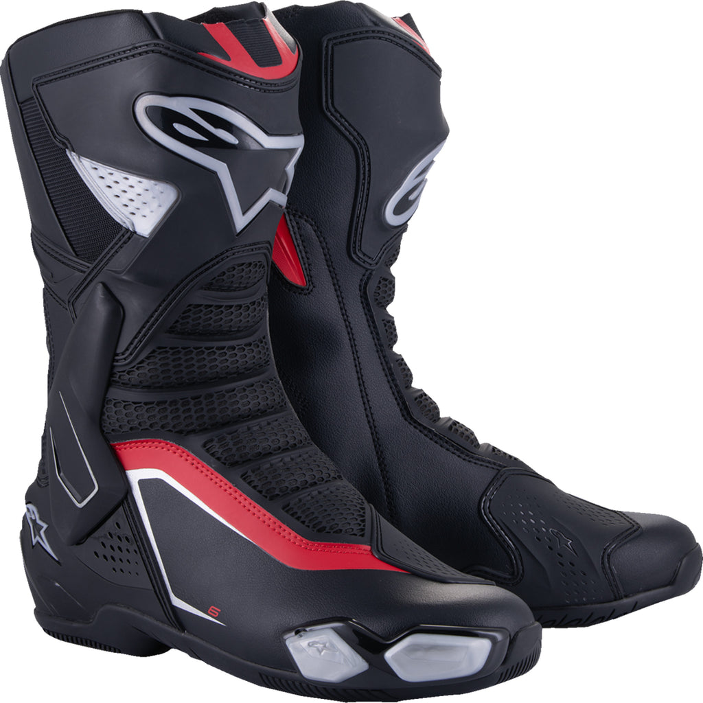 ALPINESTARS SMX-6 V3 Boots Black/Silver/Red - US — SpazCycle