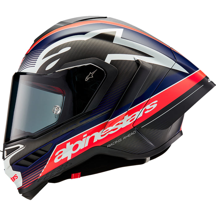 ALPINESTARS Supertech R10 Team Helmet - Matte Black/Carbon Red Fluo/Blue