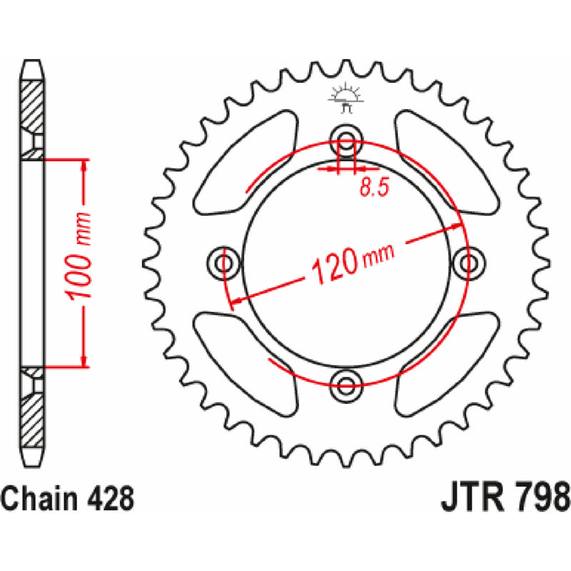 JT Sprockets Sprocket - JTR798.51 Yamaha YZ 85 2022-2023