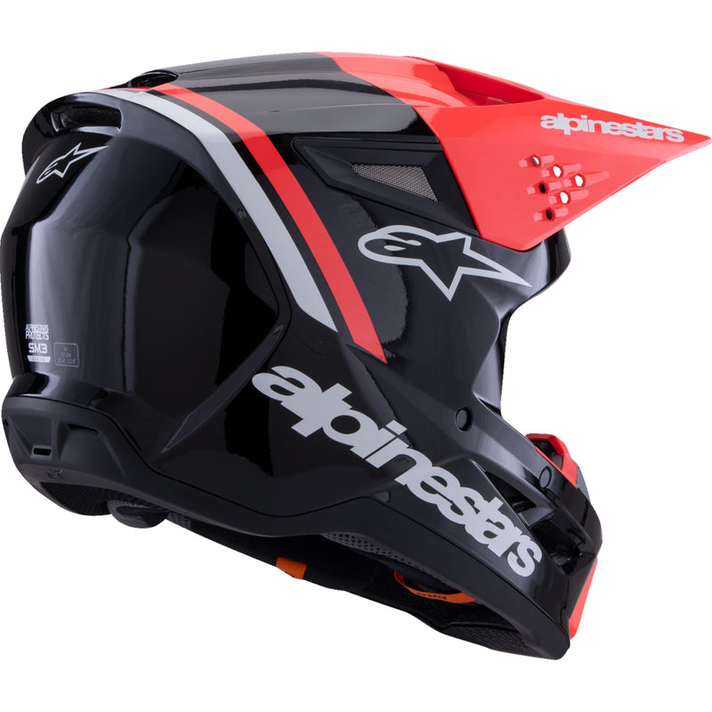 ALPINESTARS SM3 Radium Helmet - Gloss Black/Red Fluo/White