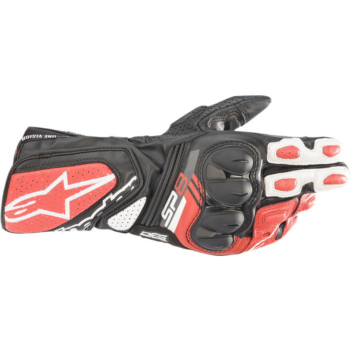 ALPINESTARS SP-8 V3 Gloves Black/White/Bright - Red