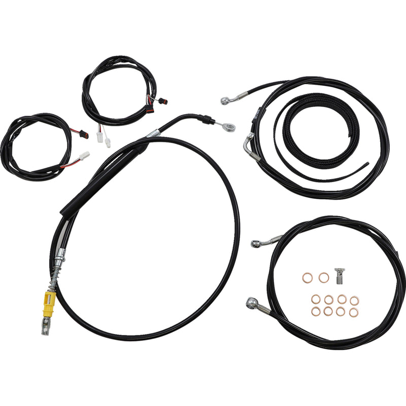 LA Choppers Complete Plug-And-Play Cable Kit 12" 14" Handlebars ABS Black - LA-8056KT3-13B For Harley Touring 2021-2022