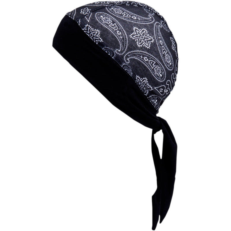 SCHAMPA & DIRT SKINS 2504-0328 BNDNA003-1001 Z-Wrap Stretch Headwrap Z-Wrap - Black/White Paisley