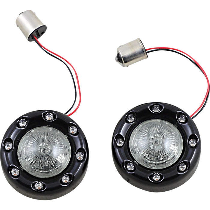 CUSTOM DYNAMICS 2020-1936 PB-BR-RR 56-BS ProBEAM® Bullet Ringz™ 1156 Rear Turn Signals - Black - Smoke Lens