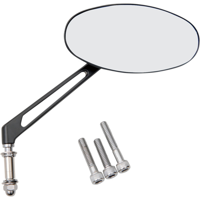 DRAG SPECIALTIES 0640-0287 Stealth I Mirror Mirror - Stealth I - Side View - Oval - Black