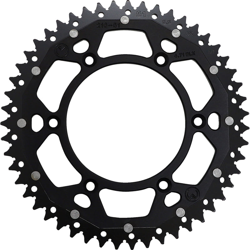 MOOSE OFFROAD 1210-1469 1210-210-51-10X Dual Sprocket black - 51 tooth
