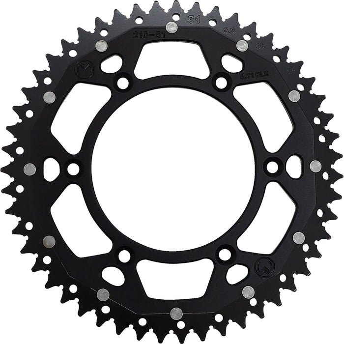 MOOSE OFFROAD 1210-1469 1210-210-51-10X Dual Sprocket black - 51 tooth