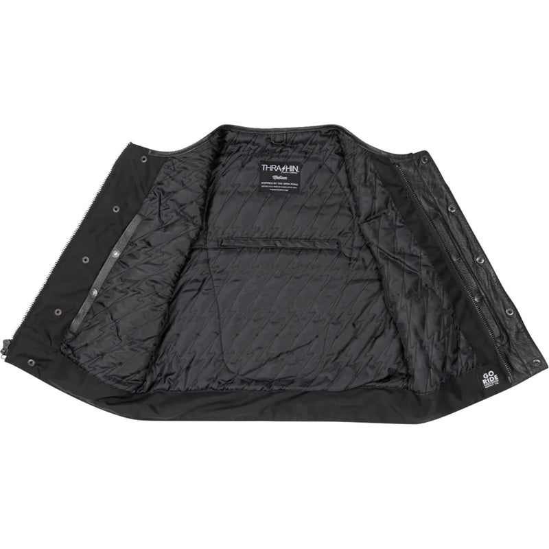 THRASHIN SUPPLY CO. Encinal Leather Shorty Riding Vest Black