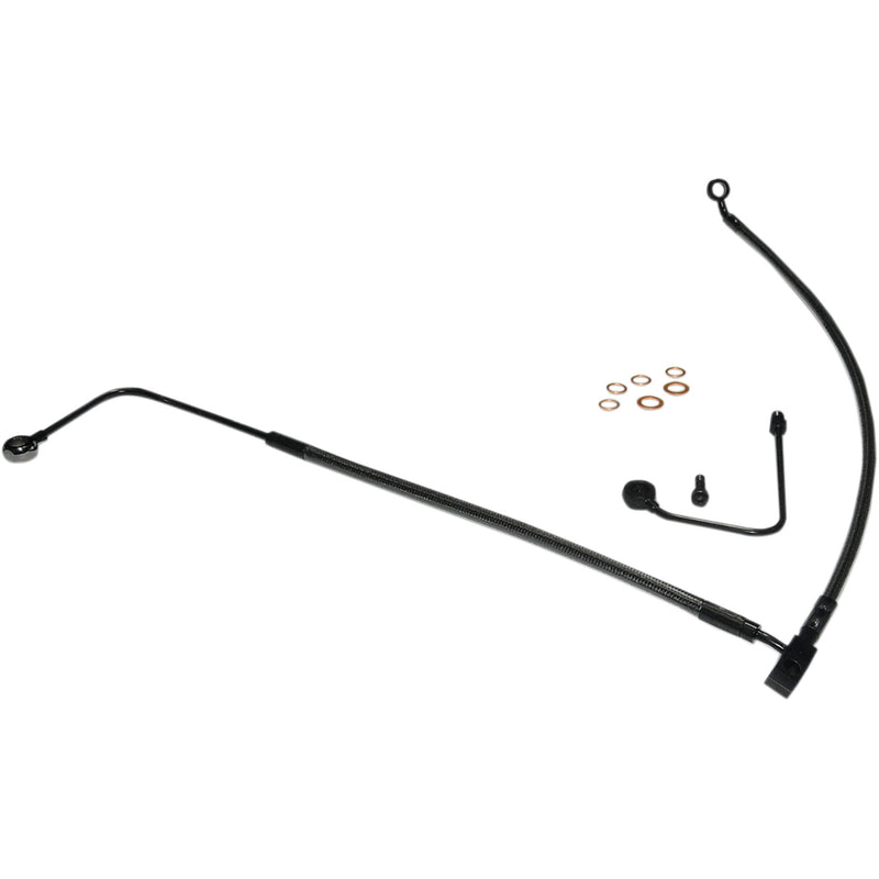 Magnum Shielding Designer Series Front Lower Brake Line Kit Black Pearl - AS47001 For Harley Softail 2011-2017