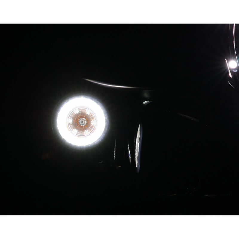 CUSTOM DYNAMICS 2020-1733 PB-UNV-FTS-AW-B ProBEAM® Universal LED Bullet Bezel Turn Signals ProBEAM® Universal Turn Signals - Gloss Black/Clear