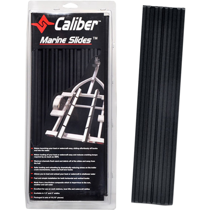 CALIBER 3902-0205 23030 Marine Slides Glide - 1.5" x 15" - Black
