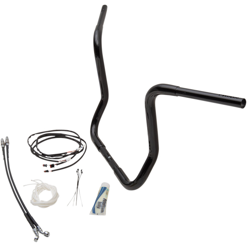 FAT Baggers INC. 1-1/4" EZ Install Round Top Handlebar Kit 14" Black - 909514-B For Harley Touring 2014-2020