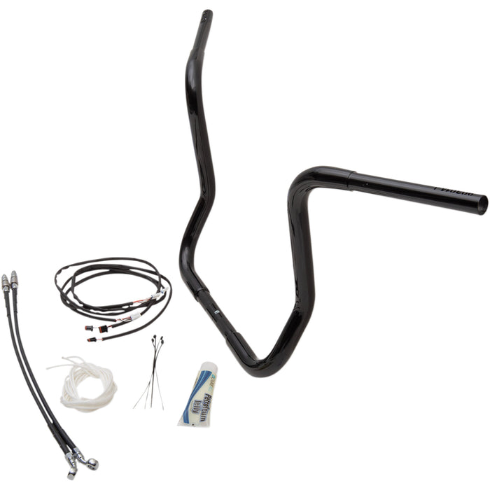 FAT BAGGERS INC. 0601-4815 909514-B 1-1/4" EZ Install Round Top Handlebar Kit Handlebar Kit - Rounded Top - 14" - Black
