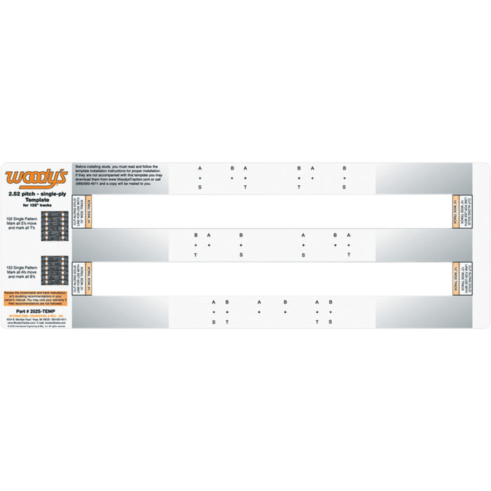 WOODY'S 3820-0010 252S-TEMP Studding Template track - 128" - 2.52" pitch