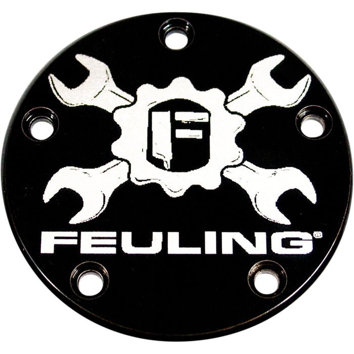 FEULING OIL PUMP CORP. 0940-1493 9124 Gear Cross Logo Points Cover - 5 Hole - Black