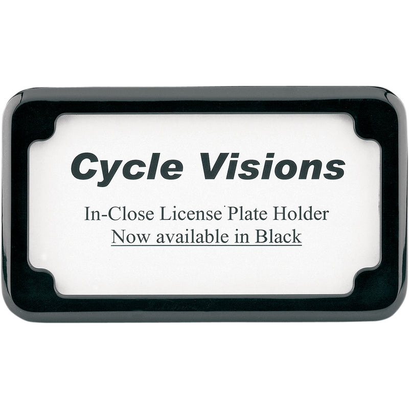 CYCLE VISIONS 2030-0260 CV-4615B Beveled License Plate Frame black