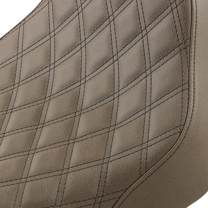 SADDLEMEN 0802-1135 818-33-002BLS Renegade Lattice Stitch Solo Seat - Lattice Stitched - Brown - FL '18-'20