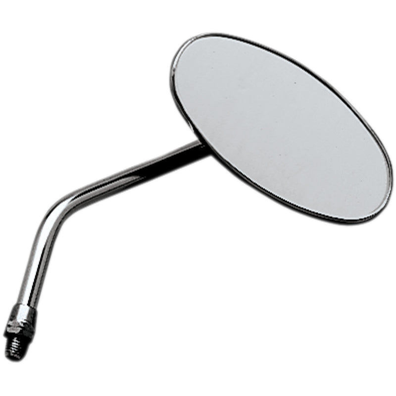 EMGO 2034836 20-34836 Universal Screw-In Stem Mirror Mirror - Die-Cast - Chopper - Side View - Oval - M10 x 1.25 (Left Hand) - Chrome - Right