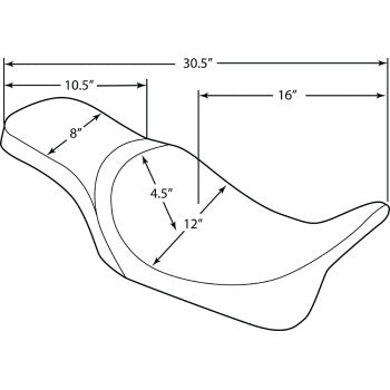 (OPEN BOX) DRAG SPECIALTIES 0801-1272 Predator 2-Up Seat - Double Diamond - Red Stitching - FL '08-'22