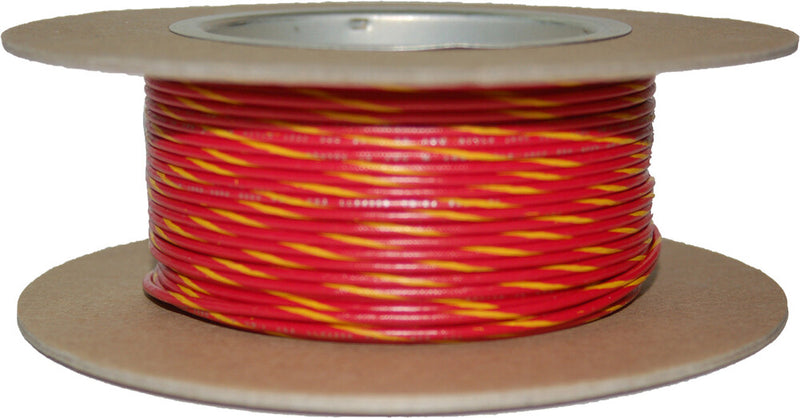 Namz Custom Cycle 850-09212 NWR-24-100-20 100' SPOOL 20-GAUGE WIRE (RED/YELLOW STRIPE)