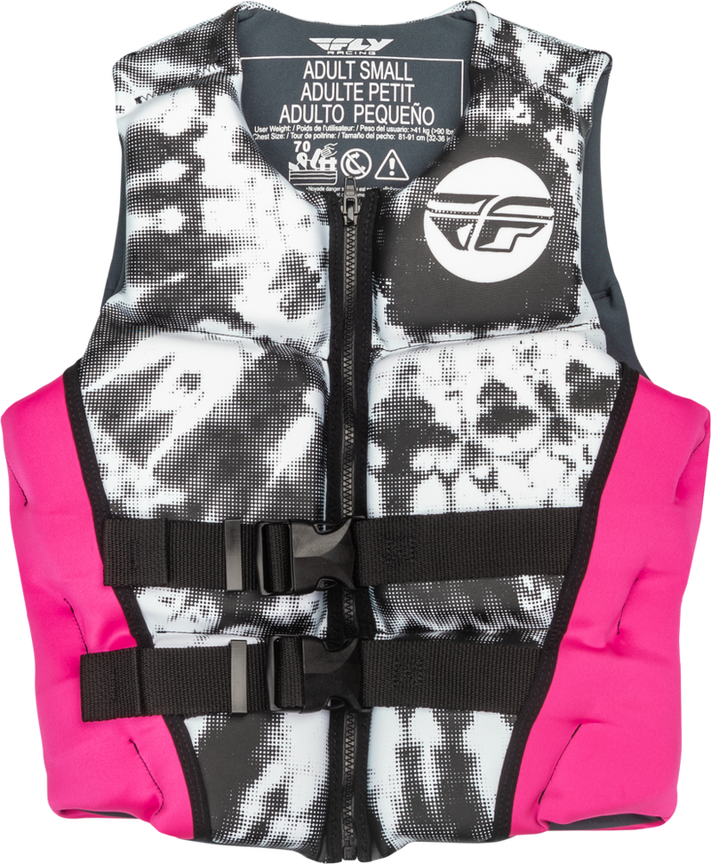 Fly Racing 221-30422S 221-30422S WMN'S NEOPRENE FLOTATION VEST NEON PINK/WHITE/BLACK SM