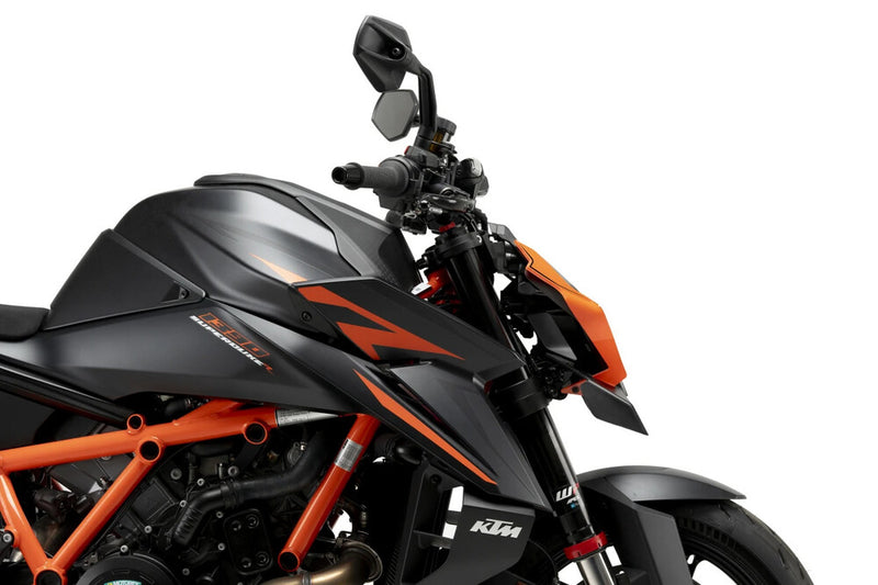 Puig Hi-Tech Parts Downforce Front Spoiler Matt Black - 21909J For KTM 990 Super Duke / 1390 Super Duke 2005-2011 | Kawasaki 900 2017-2022