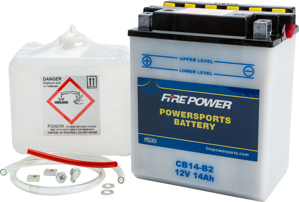 Fire Power 490-2208 CB14-B2 BATTERY W/ACID CB14-B2 12V HEAVY DUTY