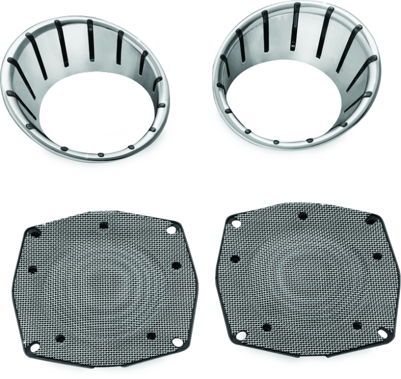 Kuryakyn 7287 LED Speaker Bezels 96-13 Touring Models Chrome - Photo - Primary