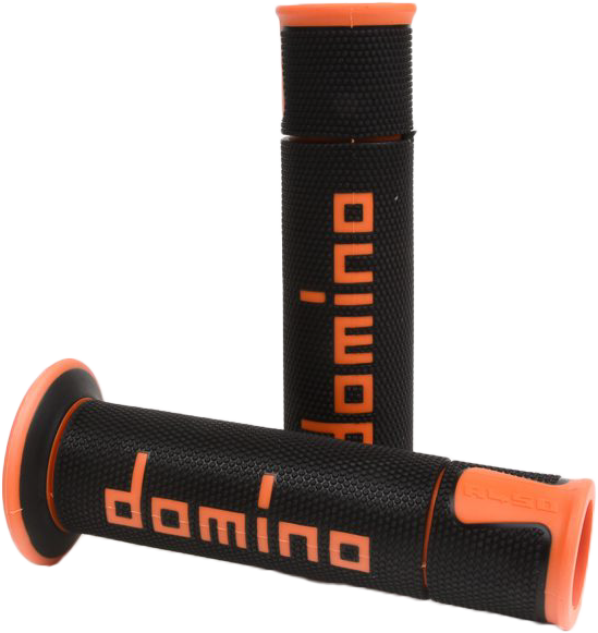 Domino Racing 58-2286 A45041C4540B7-0 A450 ROAD RACING GRIPS BLACK/ORANGE PAIR