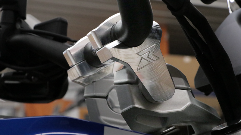 Rox Pivoting Bar Riser 2.4IN Silver - 1R-P13GS BMW 1300 / R1300GS / 1300 Adventure / R1300GS Adventure 2024-2025