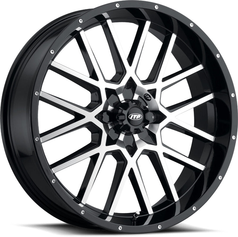 Itp Hurricane Black Machined 18X6.5 4/137 4 + 2.5 (+10MM) - 1822515546B For Can-Am Maverick 2017-2020 | Honda Talon 2019-2020