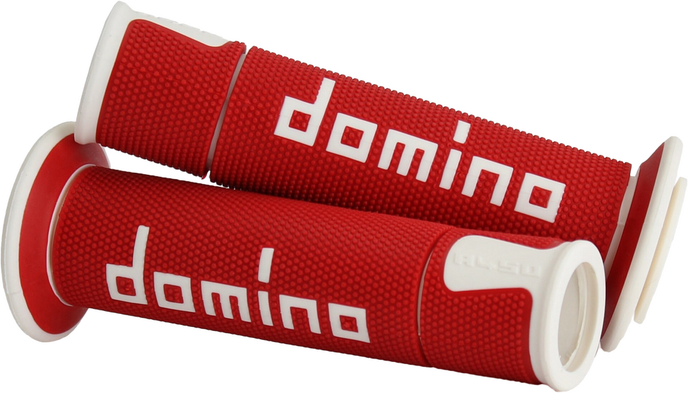 Domino Racing 58-2288 A45041C4642B7-0 A450 ROAD RACING GRIPS RED/WHITE PAIR