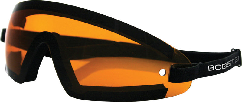 Bobster 26-4797 BW201A WRAP AROUND SUNGLASSES BLACK W/AMBER LENS