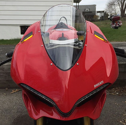 New Rage Cycles Mirror Block OFF Turn Signals - 1299-MBO-B Ducati 1299 Panigale / Panigale 1299 2015-2017