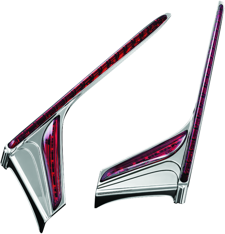 Kuryakyn 3237 L.e.d. Vertical Rear Light Strips 12-17 GL1800 Chrome Red Lens - Photo - Primary
