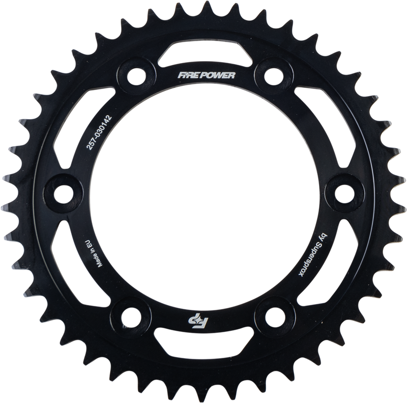 Fire Power 257-030142 FPS-301-42-BLK REAR SPROCKET STEEL 42T BLK
